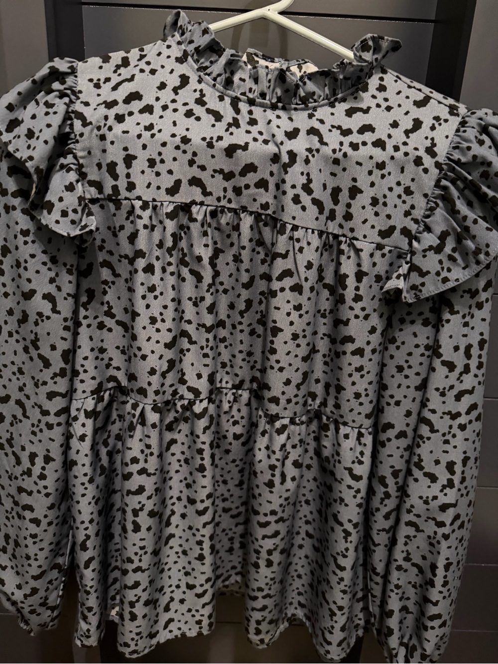 Women’s Ruffle Blouse With Animal Print